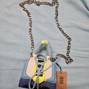 Steve Madden Blue and Yellow Clutch  Chain Shoulder Strap Small Purse